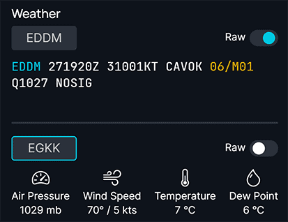 ICAO Input to Weather Widget ICAO Input to Weather Widget