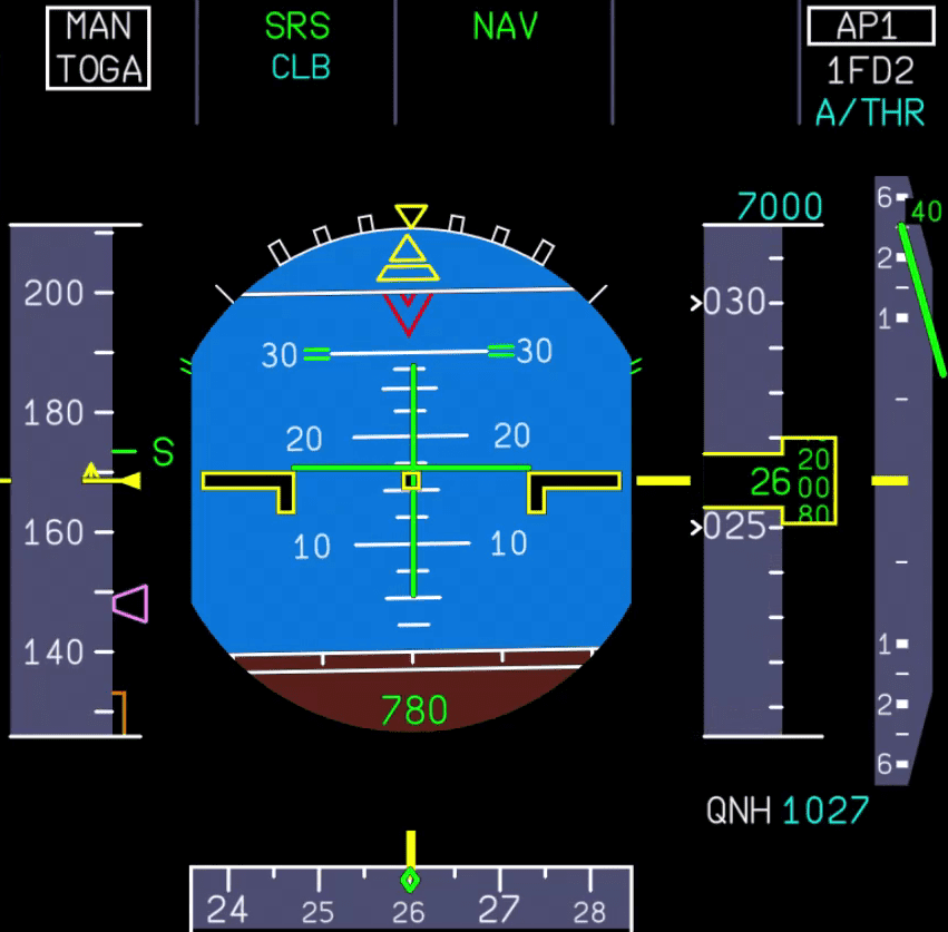 Aircraft shortly before reaching S-speed