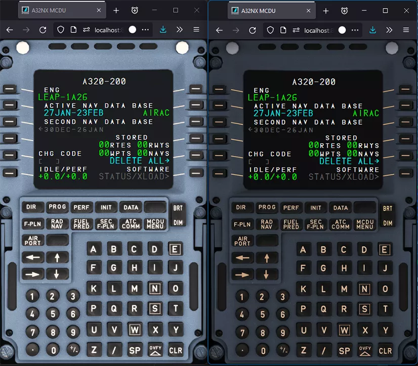 Web MCDU Interface Web MCDU Interface